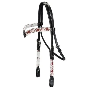 Tabelo V-Browband Headstall with Beads Black