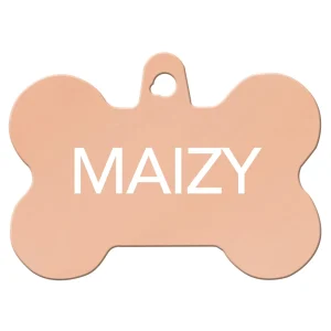 TagWorks® Bone Shaped Dog Tag, Custom Pet Tag, Personalized Tag, Rose Gold, Extra Large