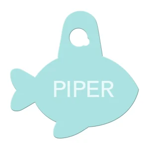 TagWorks® Fish Shaped Dog Tag, Cat Tag, Custom Pet Tag, Personalized Tag, Multiple Fonts