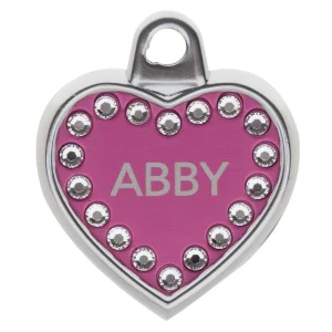 TagWorks® Heart Shaped Dog Tag, Cat Tag, Custom Pet Tag, Personalized Tag, Blingz Collection