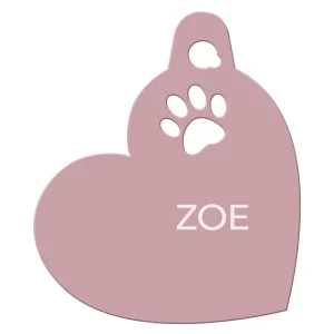 TagWorks® Heart Shaped Dog Tag, Custom Pet Tag, Personalized Tag, Rose Gold, Large