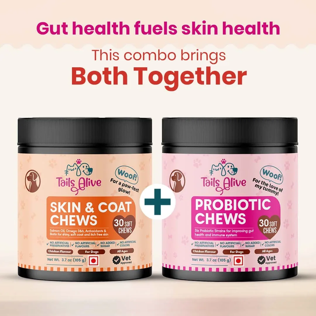 TailsAlive Probiotic, Immunity Booster and Skin & Coat Chews Allergy & Itch Relief Combo for Dogs - Image 2