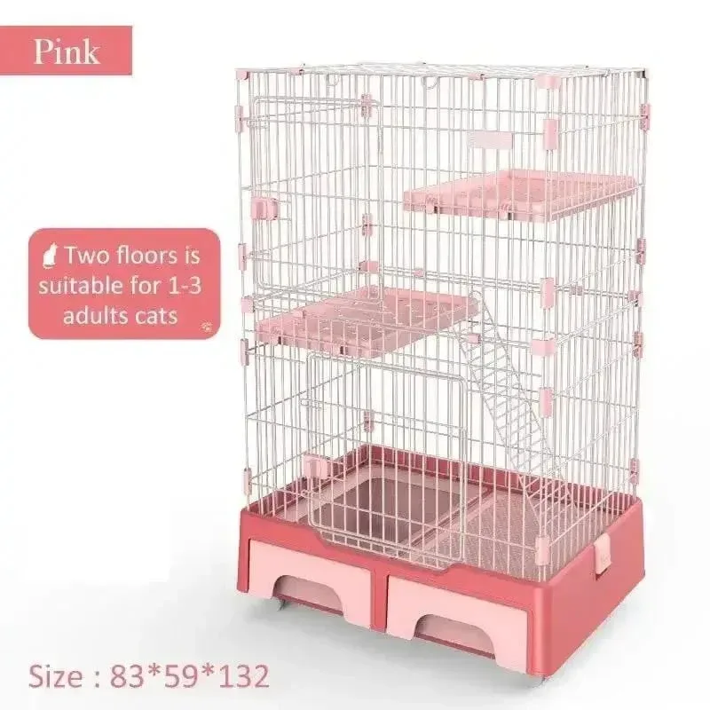 Talis Multifunctional 2 Door Large Removable Stainless Steel Wire Cat House Condo Cage with
