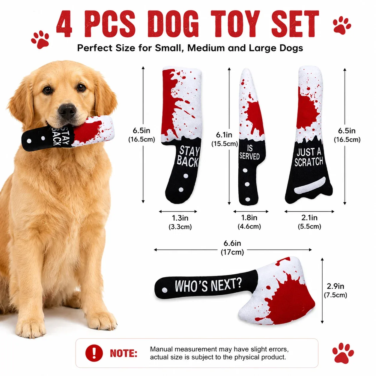 Talking Dog Club Halloween Knife Set Plush Toy for Dogs - Image 2