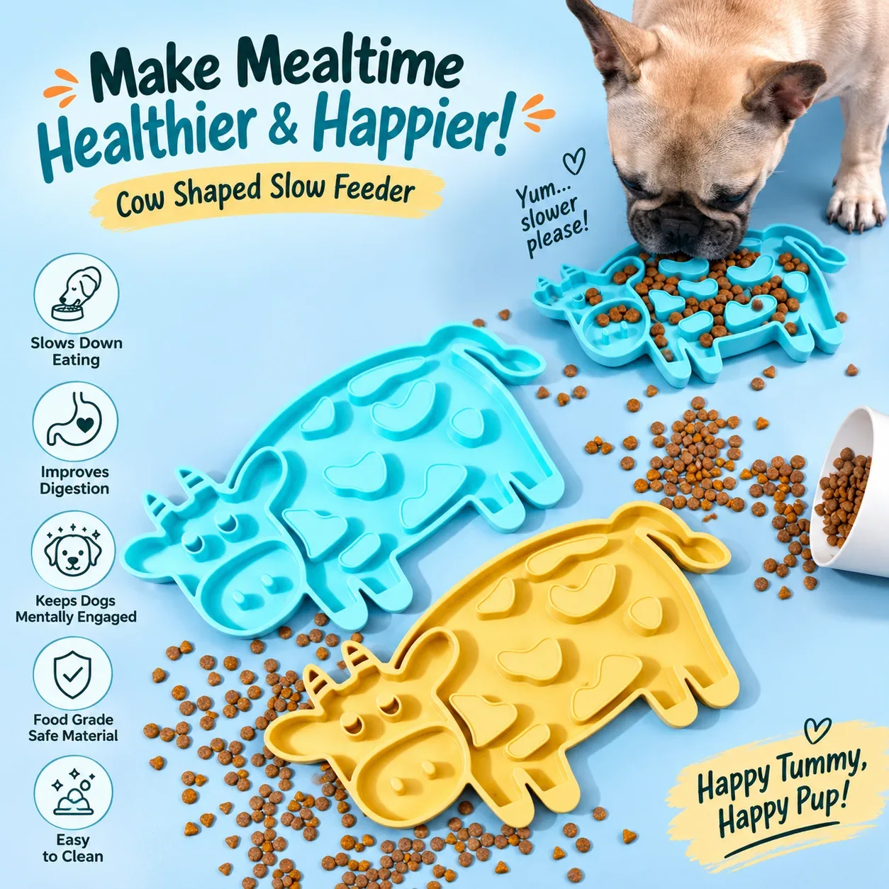 Talking Dog Club Moo Slow Feeder Bowl for Dogs and Cats - Image 2