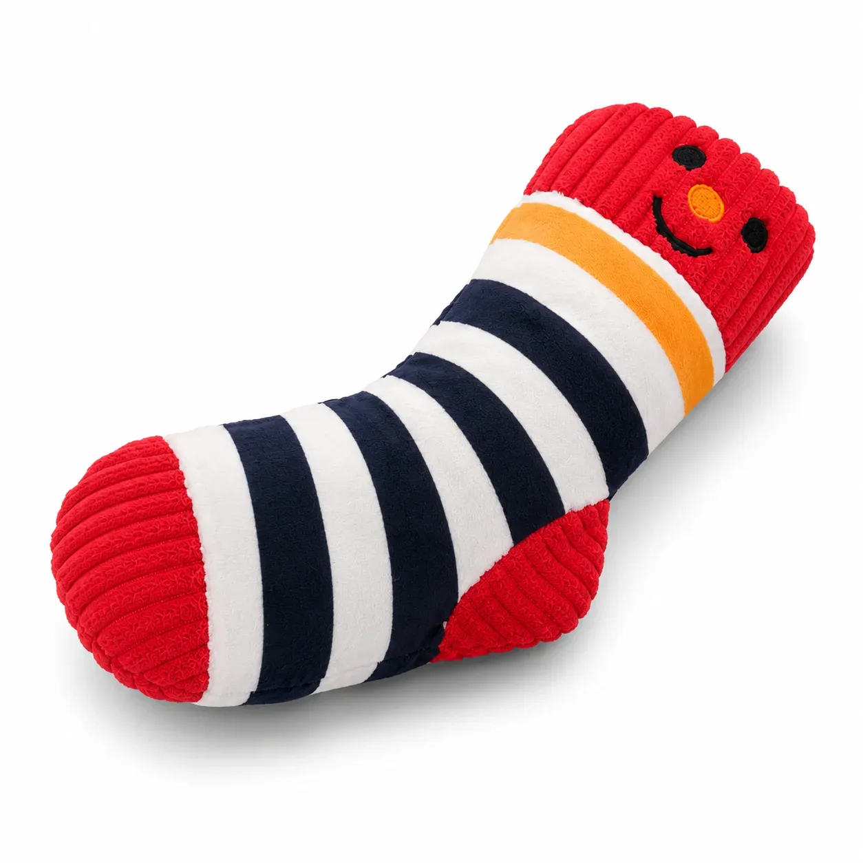 Talking Dog Club Mr.Socks Stripy Squeaker Plush Toy for Dogs (Red/Black)