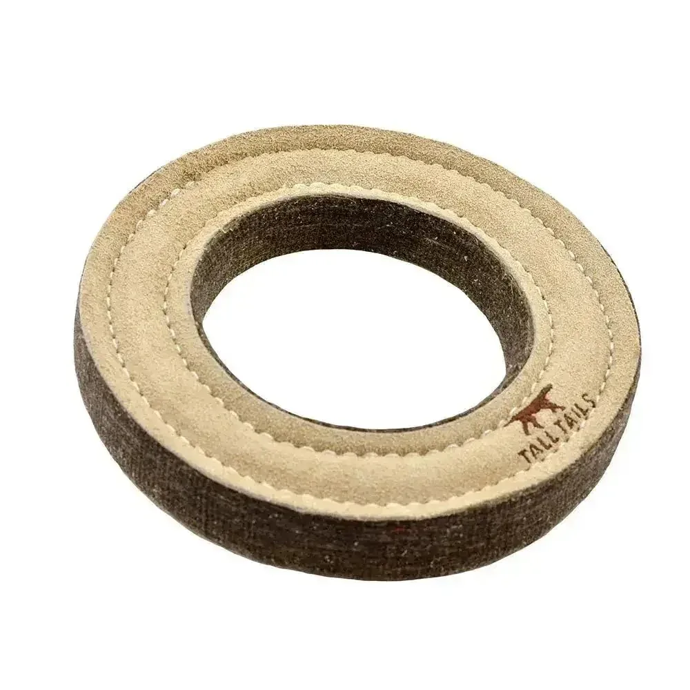 Tall Tails Natural Leather Ring Toy, 7"