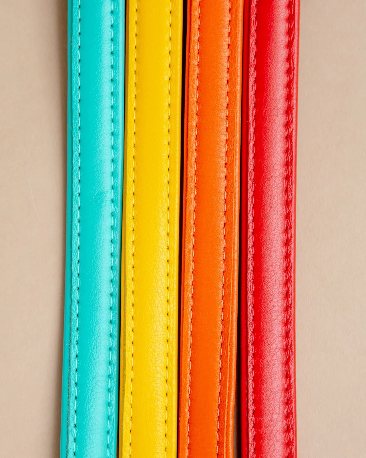 Tangerine Orange Leather Dog Leash <> - Image 2