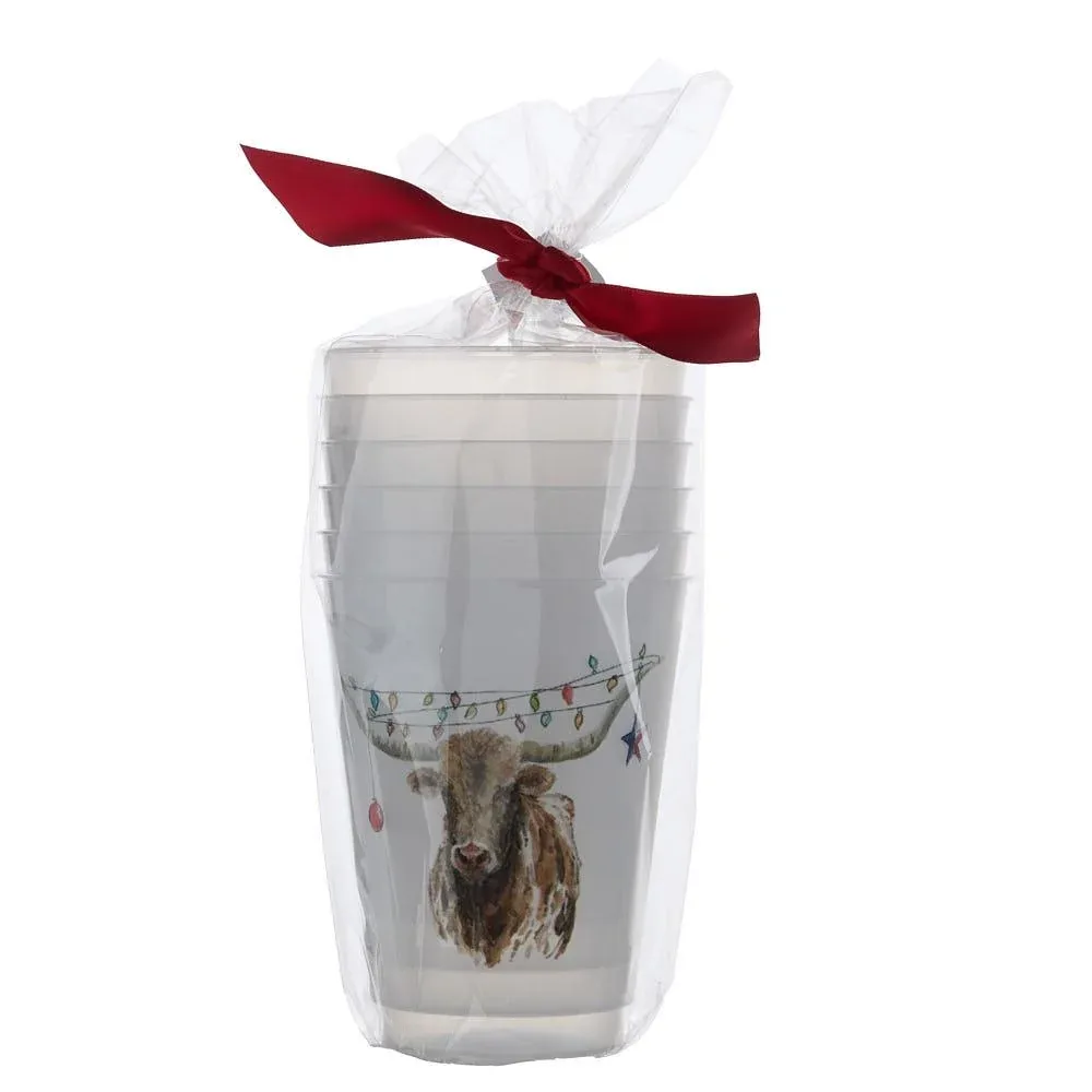 Taylor Paladino Christmas Longhorn Frosted Cup