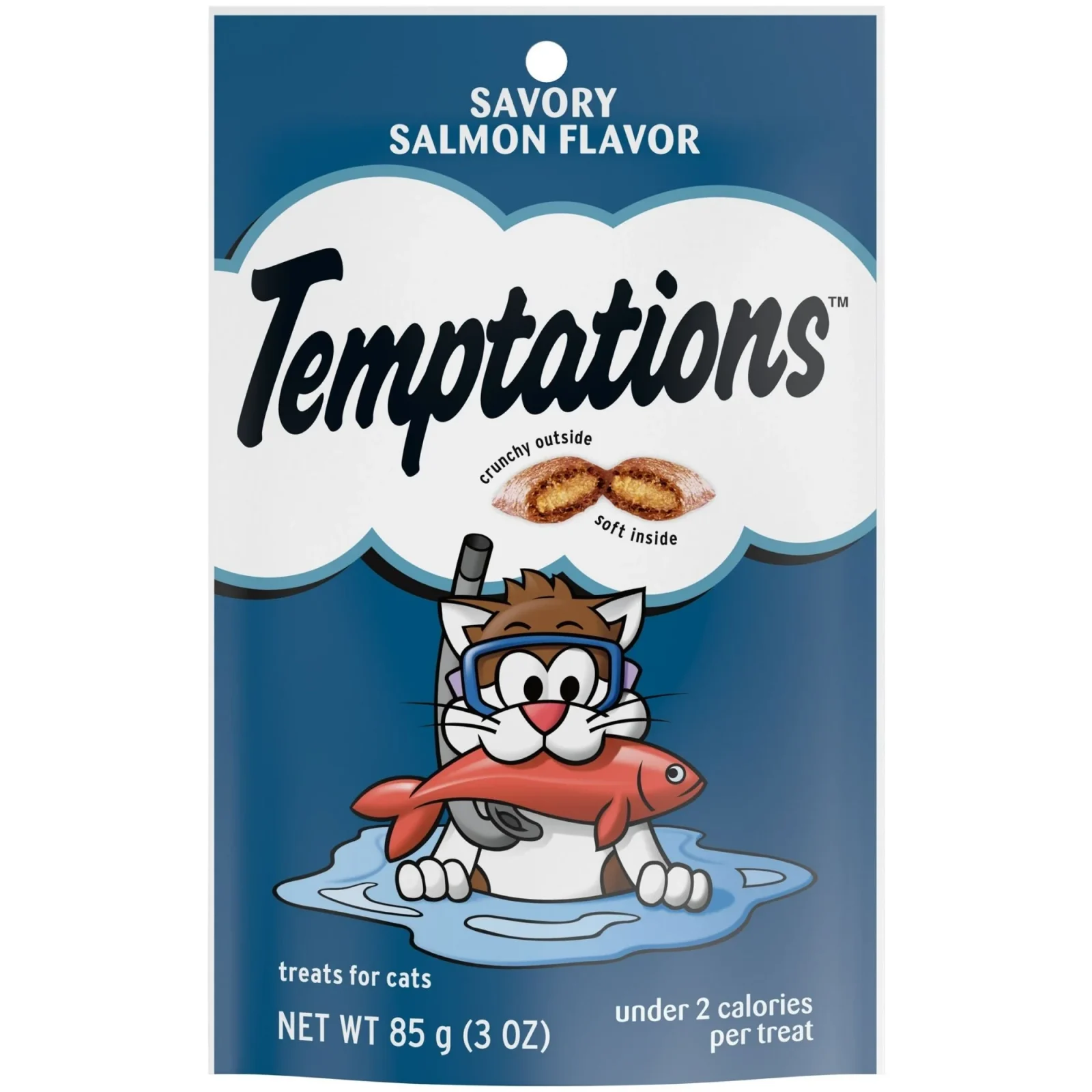 Temptations Classics Crunchy & Soft Adult Cat Treats, Savory Salmon, 3 oz
