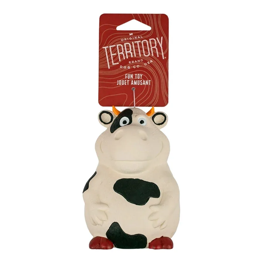Territory Latex Squeaker Cow Dog Toy, 5.8 Inch