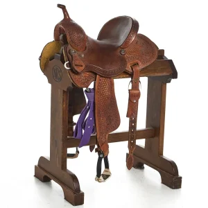Teskey's Used 13.5in 3/4 Breed Floral and Diamond Stamp Barrel Saddles