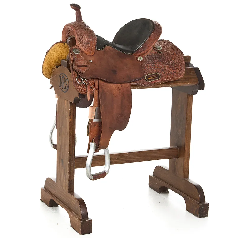 Teskey's Used 13in Basket and Floral Combo Tooled Barrel Saddle