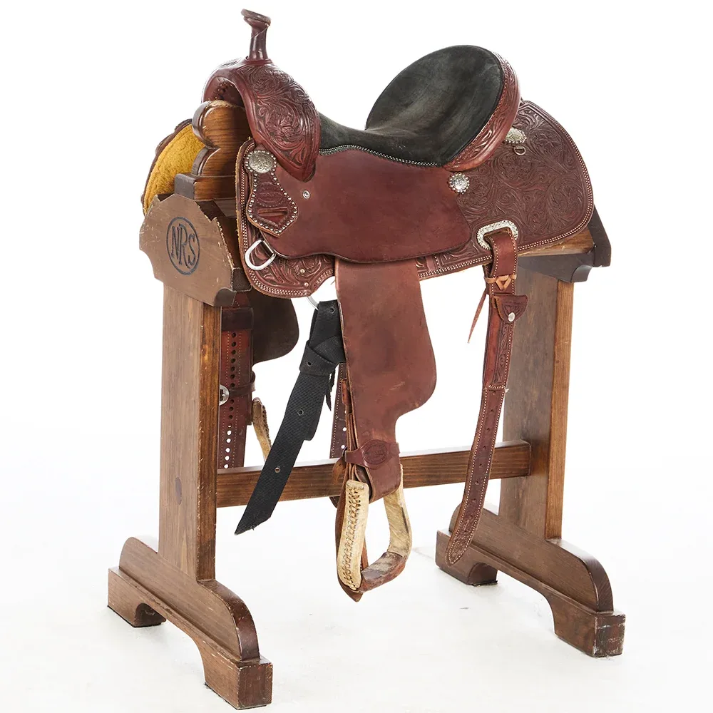 Teskey's Used 15in Floral Barrel Saddle