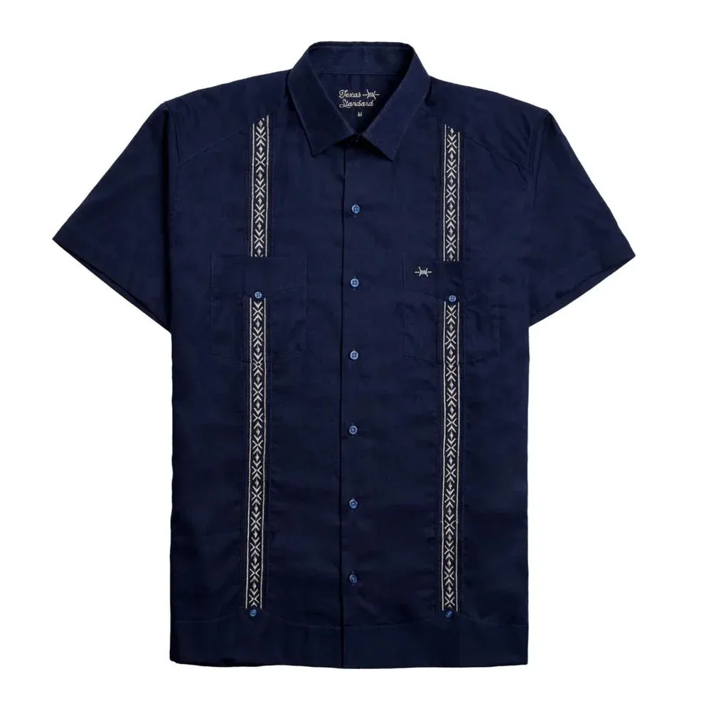 Texas Standard Guayabera Libra Blue Shirt