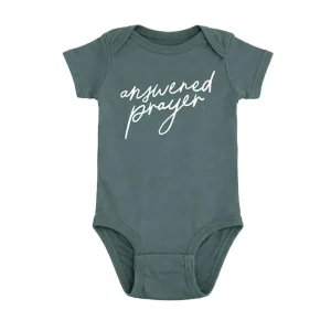 The Anastasia Co Boy's Dusty Teal Answered Prayers Onesie