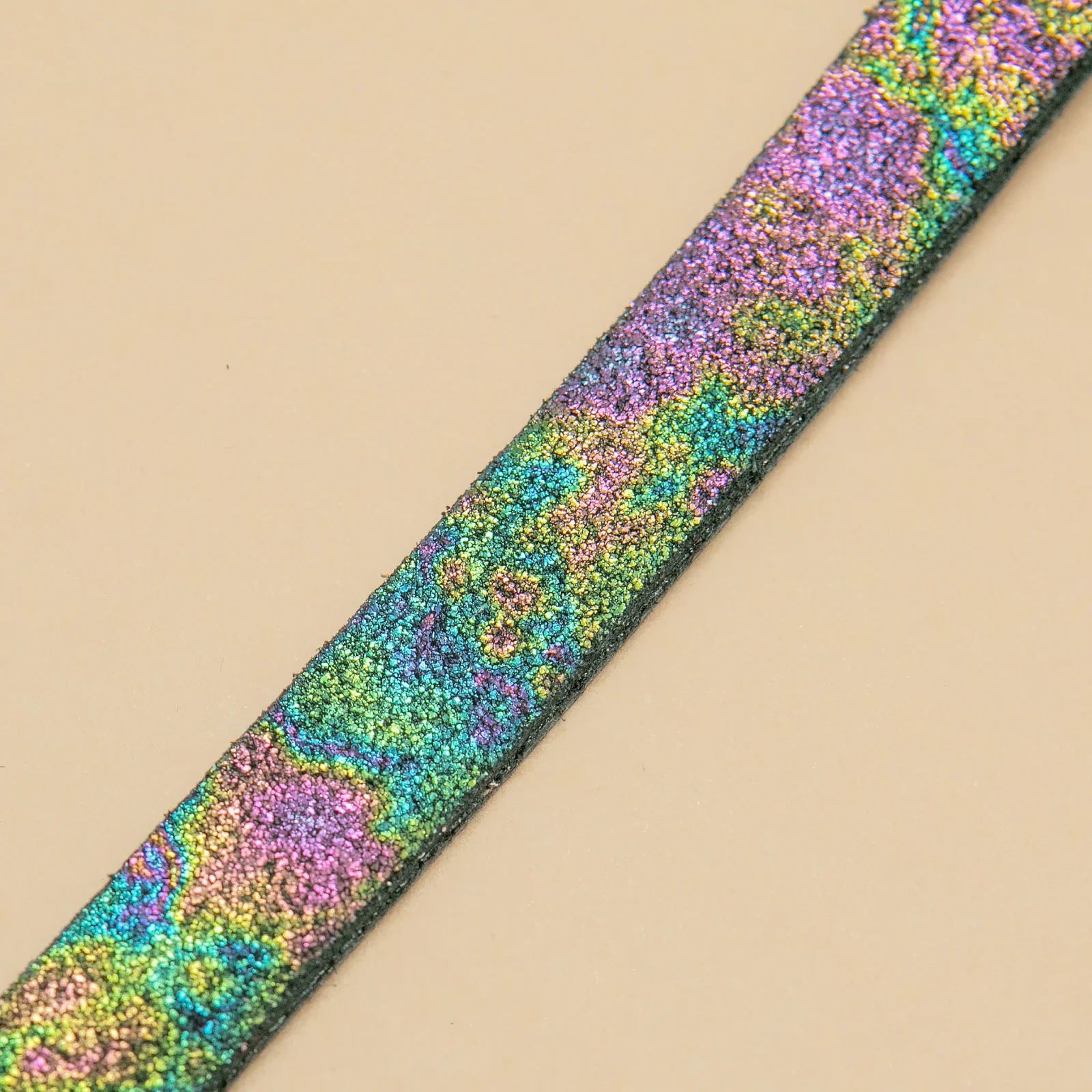 The Cleo Leather Tag Collar in Oil Slick Sparkle (Exclusive to Dog & Co.) <> - Image 2