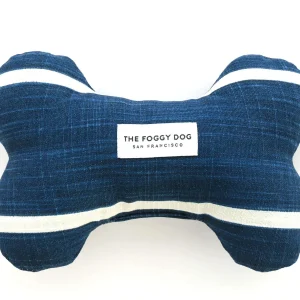 THE FOGGY DOG | Modern Stripe Bone Toy in Navy