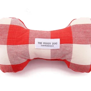 THE FOGGY DOG | Red Gingham Dog Bone Toy