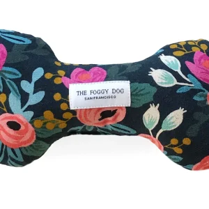 THE FOGGY DOG | Rosa Floral Dog Bone Toy in Navy