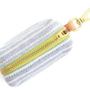 THE FOGGY DOG | Upcycled Denim Railroad Stripe Leash Bag