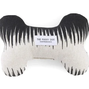 THE FOGGY DOG | Zebra Ikat Stripe Dog Bone Toy