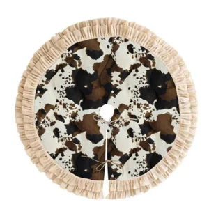 The Front Porch Label Brown Cowhide Christmas Tree Skirt
