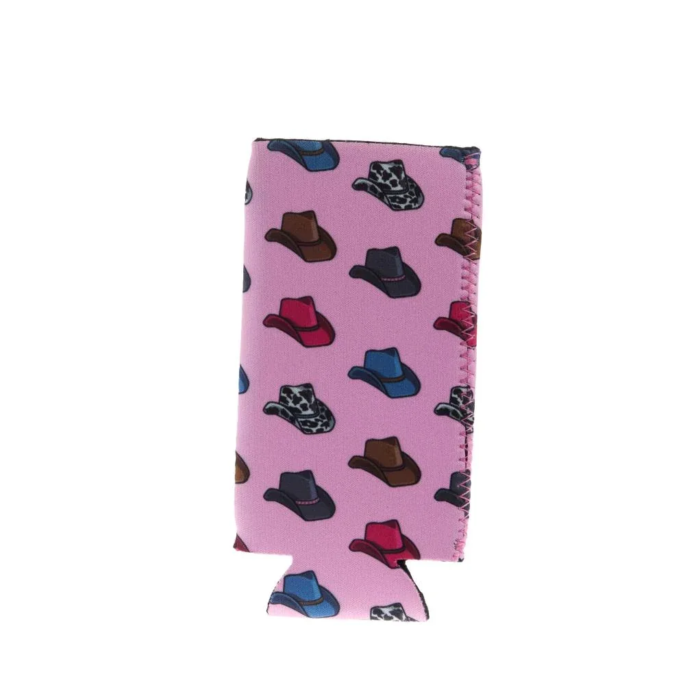 The Front Porch Label Pink Cowboy Hat Tall Coozies