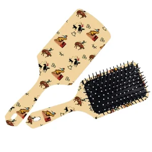 The Front Porch Label Vintage Cowboy Hairbrush