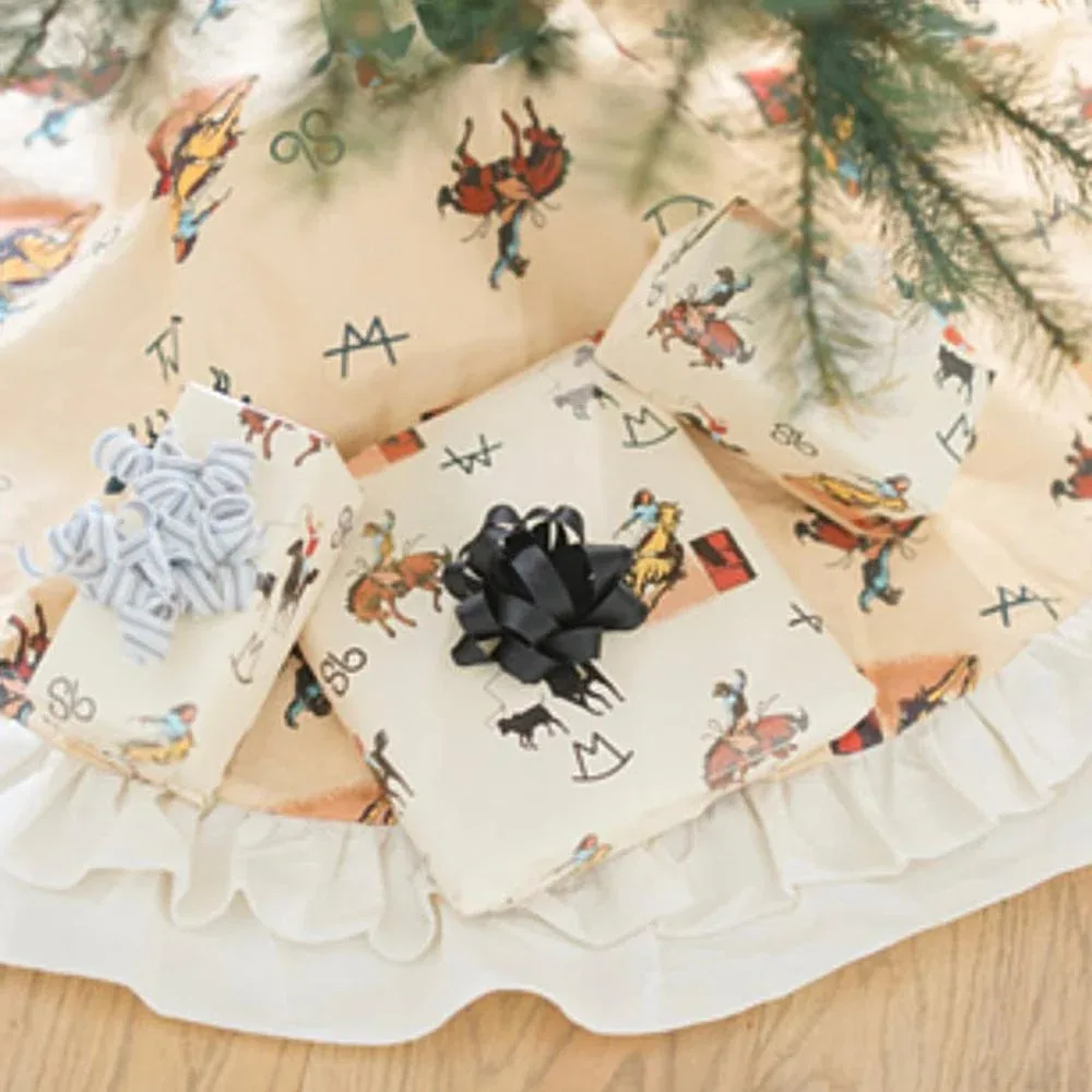 The Front Porch Label Vintage Cowboy Wrapping Paper
