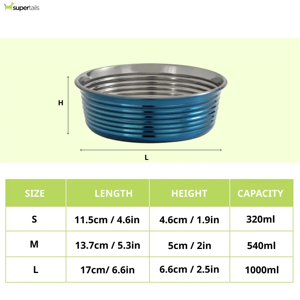 The Happy Lots Heavy Dish With Beading for Dogs and Cats (Blue) - Image 2
