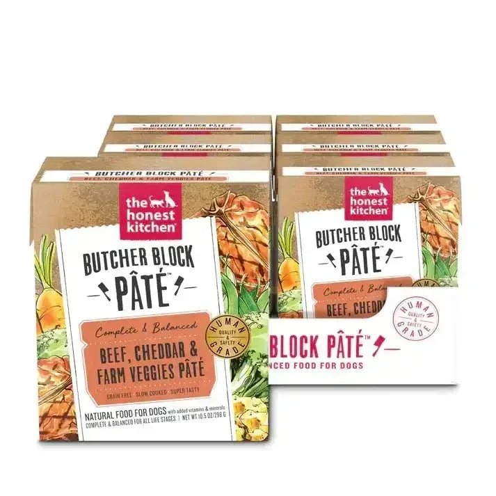 The Honest Kitchen Butcher Block Pate: Beef, Cheddar & Farm Veggies Pate Wet Dog Food 6/10.5oz