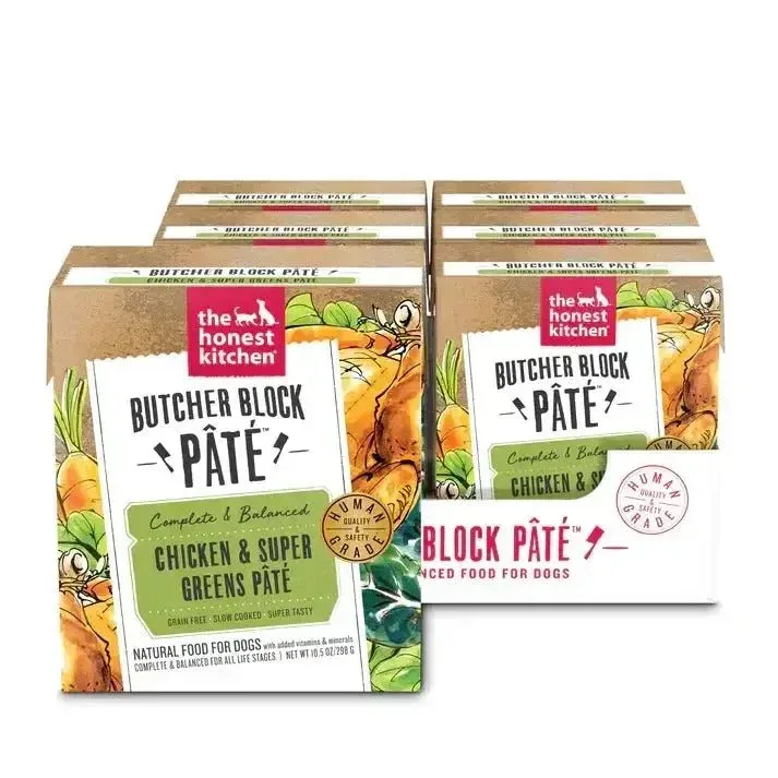 The Honest Kitchen Butcher Block Pate: Chicken & Super Greens Pate Wet Dog Food 6/10.5oz