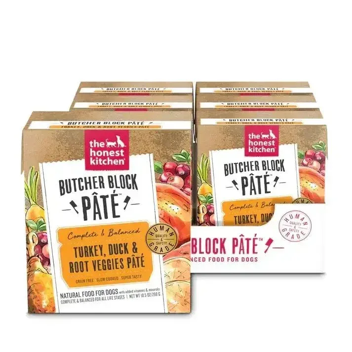 The Honest Kitchen Butcher Block Pate: Turkey, Duck & Root Veggies Pate Wet Dog Food 6/10.5oz