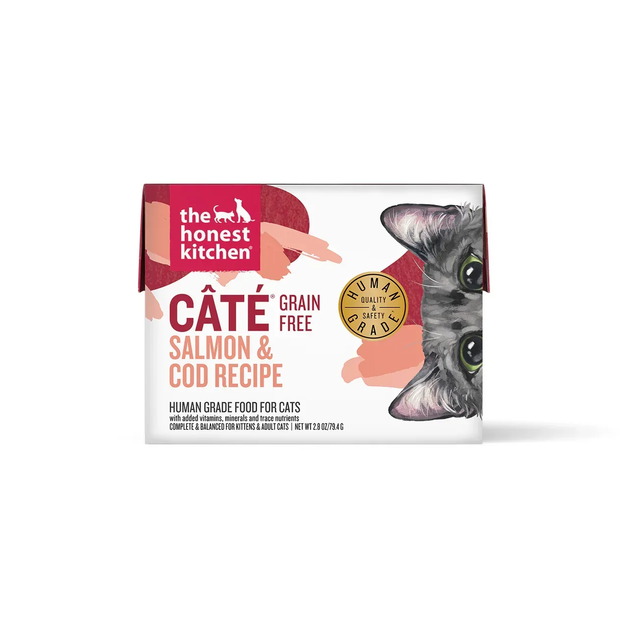 The Honest Kitchen Cat Cate Grain Free Pate Salmon & COD 2.8oz. (Case of 12)