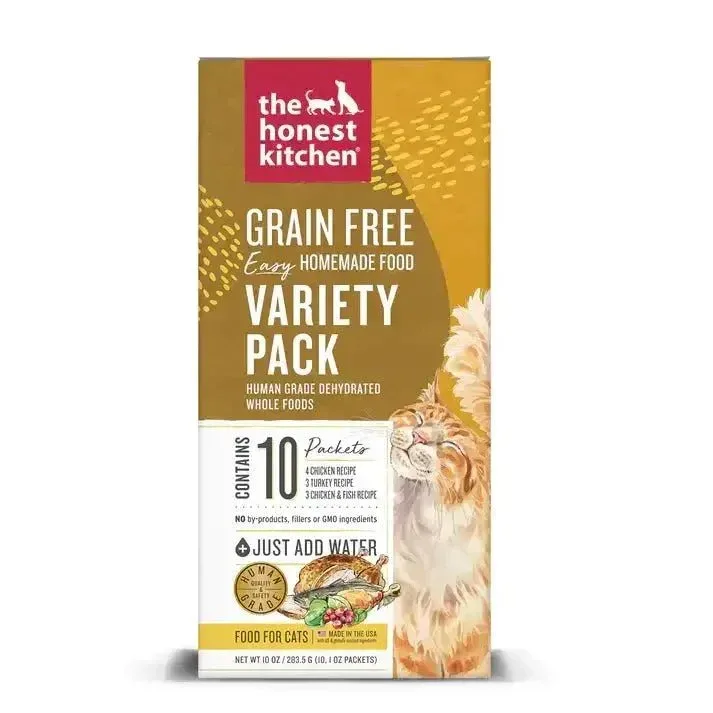 The Honest Kitchen Dehydrated Grain Free Cat Food Variety Pack 10/1oz