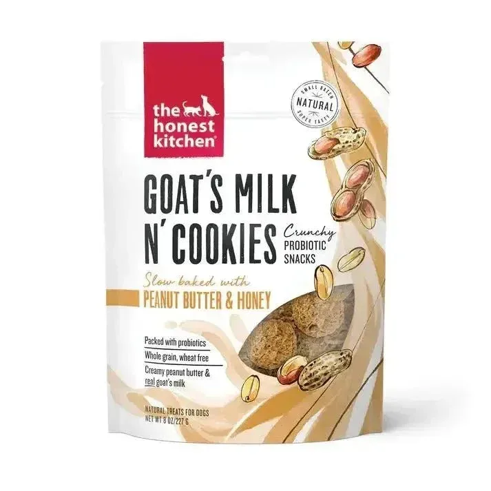 The Honest Kitchen Goat's Milk N' Cookies Crunchy Probiotic Snacks Natural Dog Treats 8oz