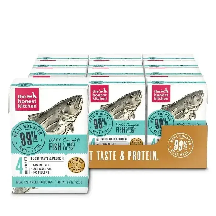 The Honest Kitchen Meal Booster: 99% Salmon & Pollock Wet Dog Food Topper 12/5.5oz