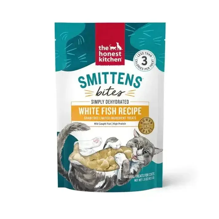 The Honest Kitchen Smittens Bites Simply Dehydrated White Fish Recipe Natural Treats for Cats 1.5oz