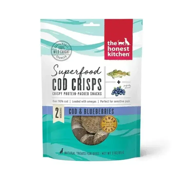 The Honest Kitchen Superfood Cod Crisps: Cod & Blueberry Dog Treats 3oz