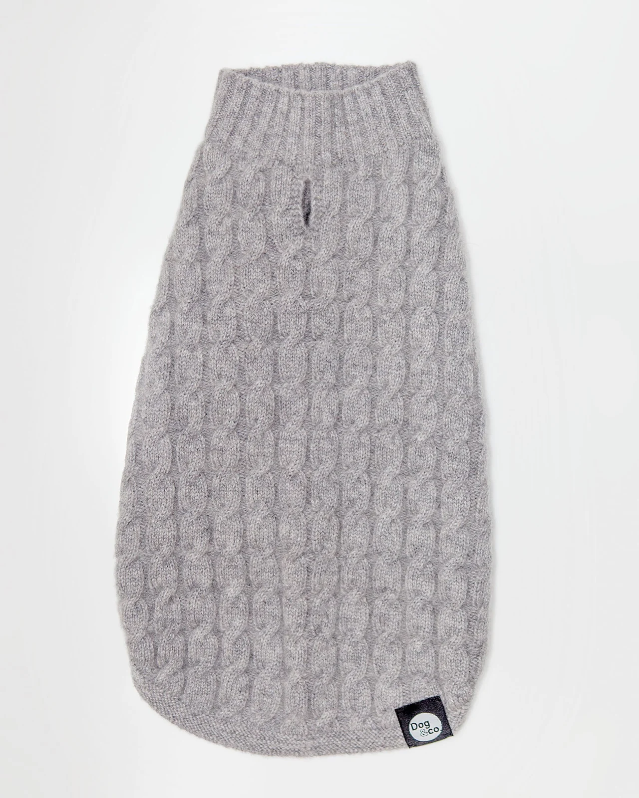 The Topo Cashmere Cable Knit Dog Sweater in Brume Grey (Made in NYC)