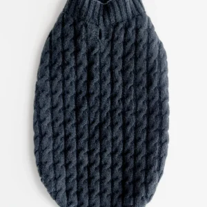 The Topo Cashmere Cable Knit Dog Sweater in Nightwatch Green