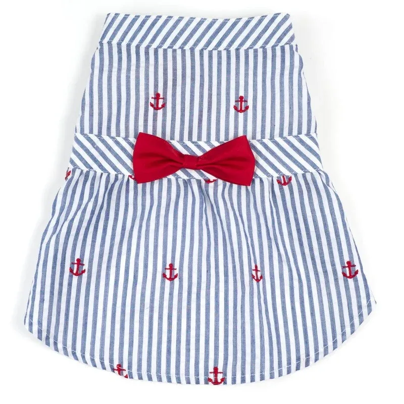 THE WORTHY DOG | Anchor Dress in Navy Stripe
