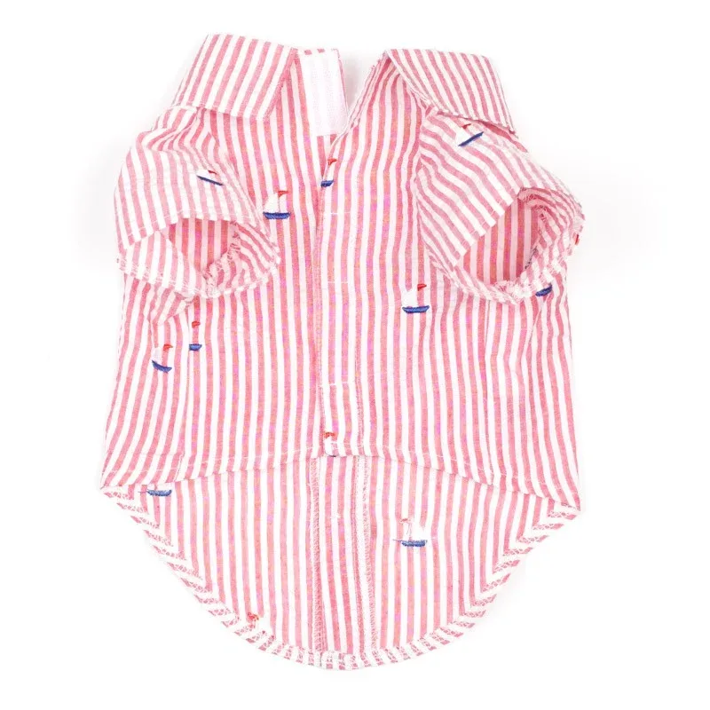 THE WORTHY DOG | Sailboat Shirt with Red Stripes - Image 2