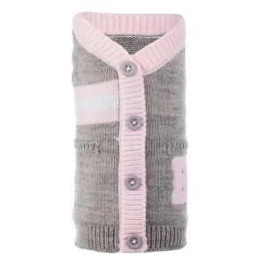 THE WORTHY DOG | Varsity Cardigan in Pink & Grey
