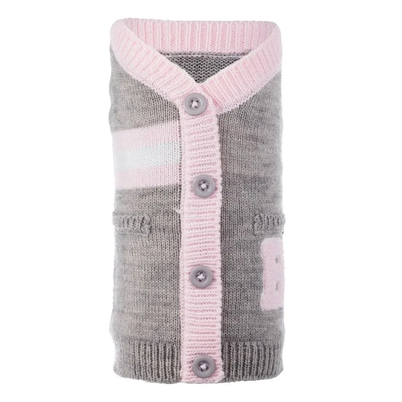 THE WORTHY DOG | Varsity Cardigan in Pink & Grey