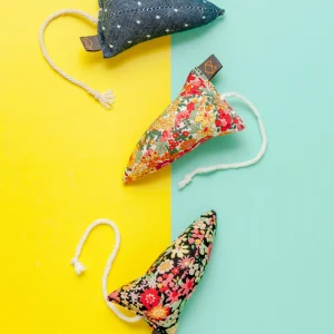Three Modern Mice Cat Toys in Floral (Made in the USA) (FINAL SALE)