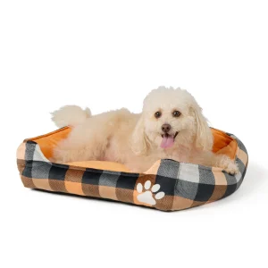 Thrills & Chills® Halloween Plaid Cuddler Dog Bed, ONESIZE 18 IN L X 20 IN W