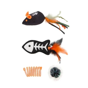 Thrills & Chills™ Halloween Plush Cat Toys 4-Pack