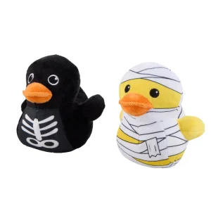 Thrills & Chills™ Halloween Plush Duck Mummy Skeleton Dog Toy 2-Pack